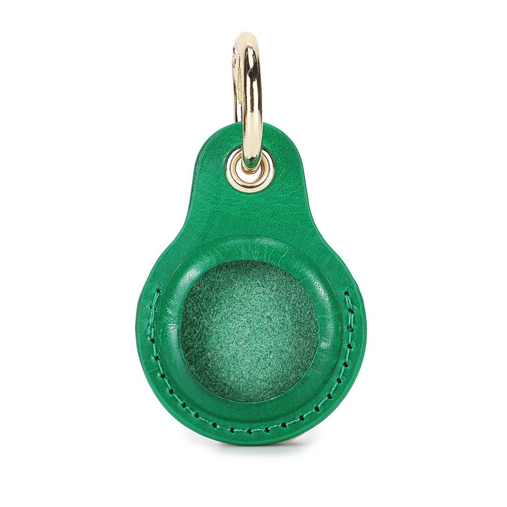 Genuine Leather Key Ring for Airtag Case Locator Tracker Anti-Lost Device Keychain Holder Cover for Apple Airtag Accessories