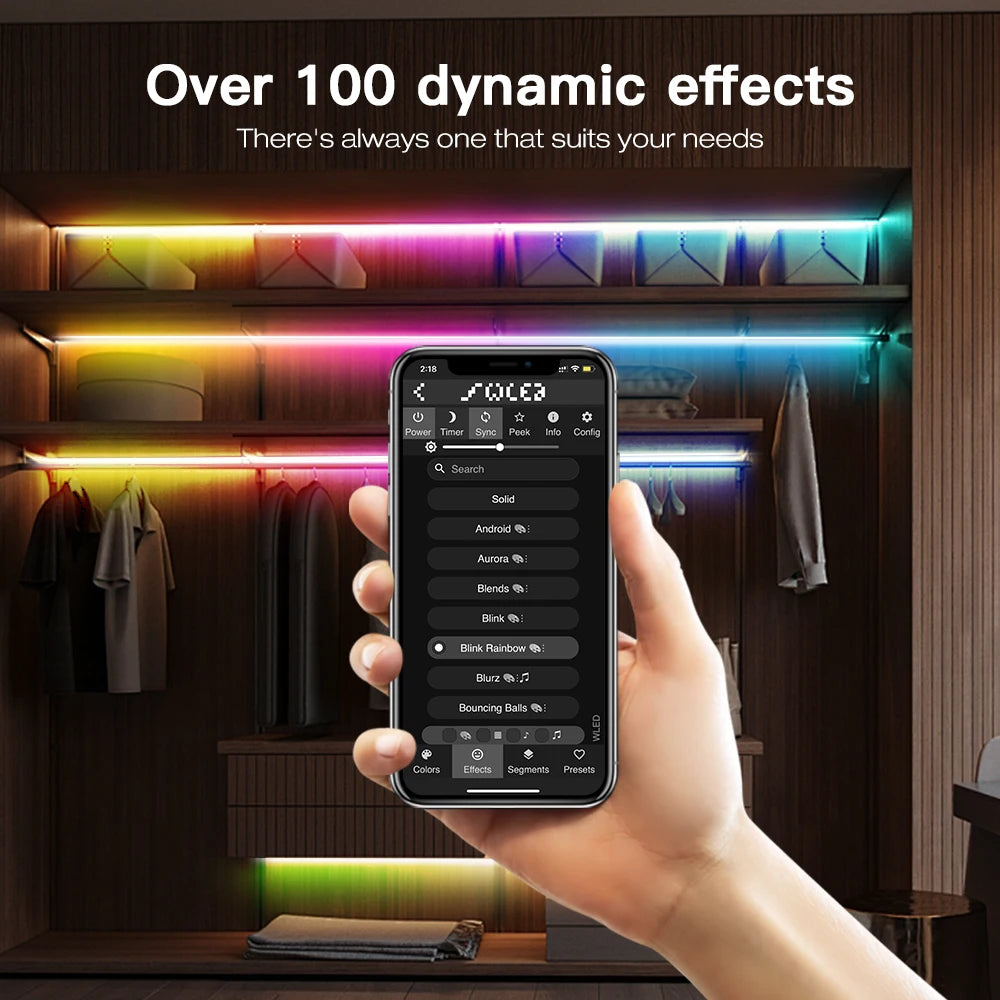 WLED Smart WIFI RGBIC LED Strip Light Waterproof Outdoor RGB Lamp Music Sync APP Control for Alexa Google Home 10 15 20 30 40 M