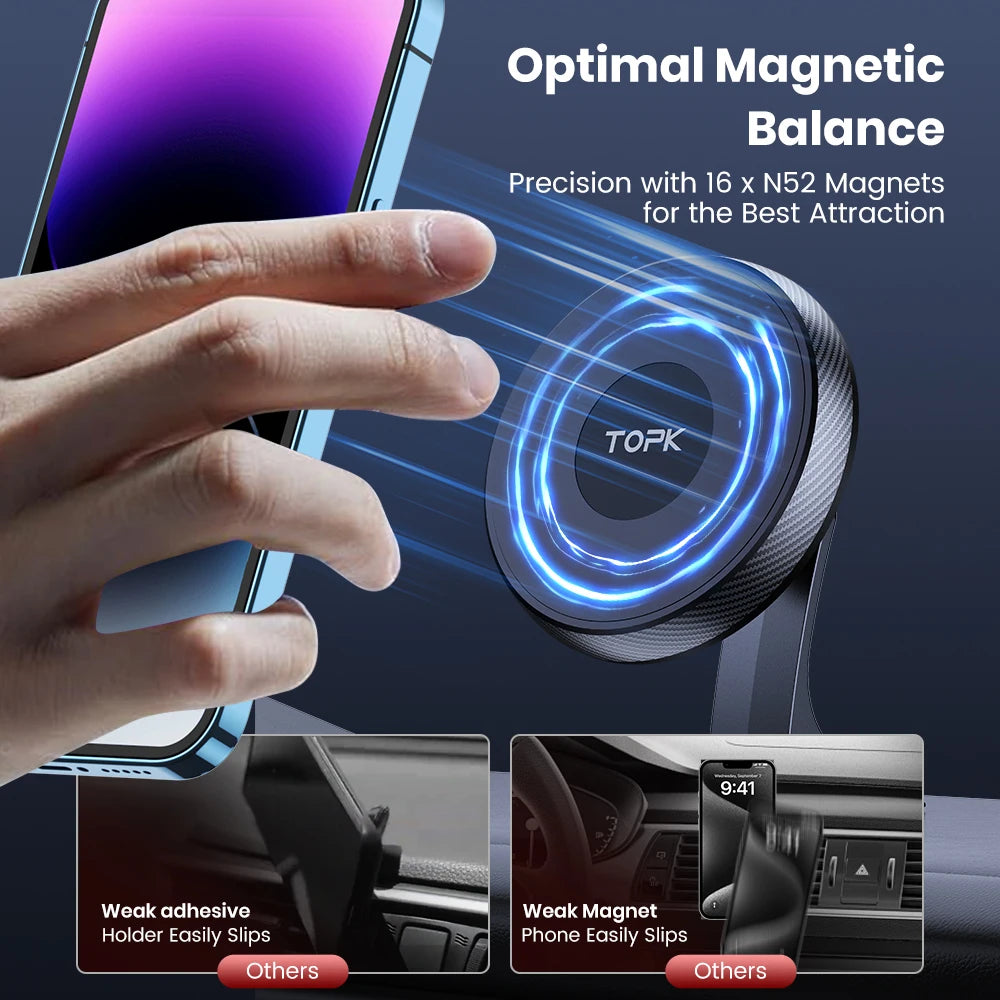 for Magsafe Car Phone Mount, Strong Magnet 360° Rotation Magnetic Phone Holder for Car Fit for Iphone 15 14 Mag Safe Case