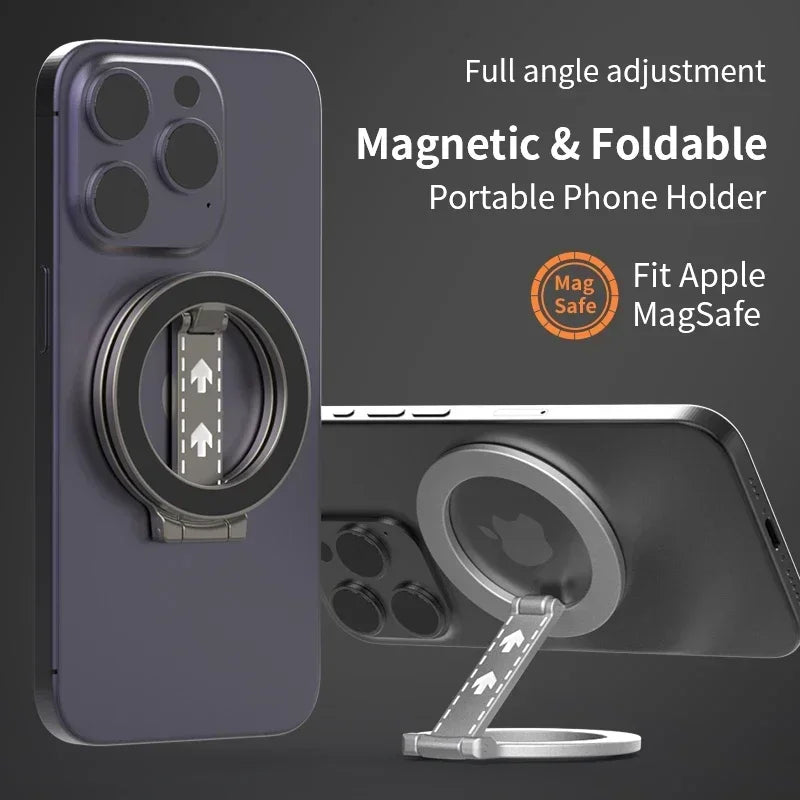 For Magsafe Double-Sided Magnetic Phone Ring Holder Compatible for Iphone 17/15/14/13/12 Huawei Xiaomi - Stand Grip Accessory