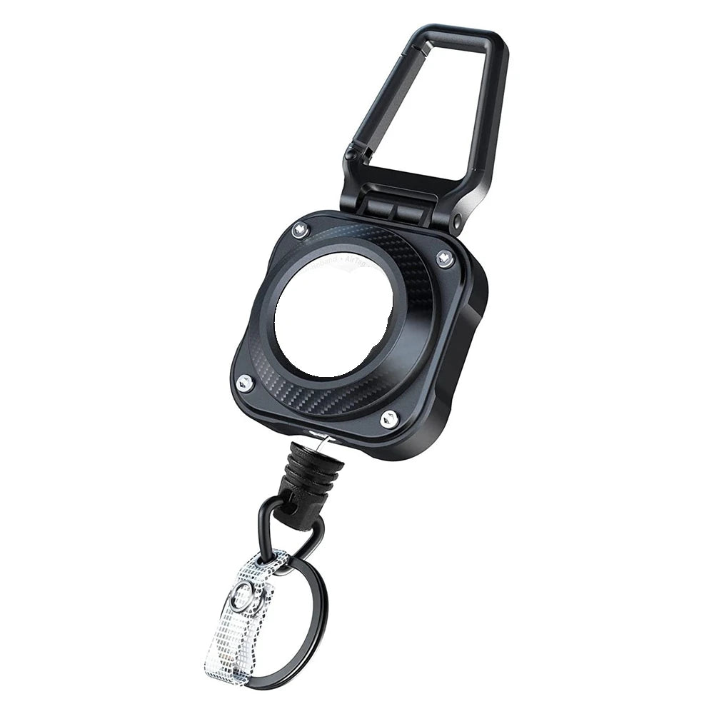 Metal Retractable Rope Keychain for Airtag Holder Protective Cover Bracket for Air Tag Tracker Key Wallet Bag Luagge Anti-Loss