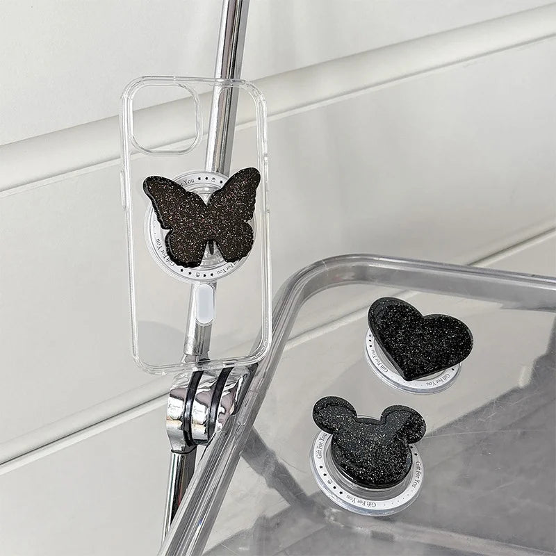 INS Cool Heart Butterfly Magnetic Griptok Bracket for Magsafe Phone Holder  Accessories Folding Holder Stand Socket