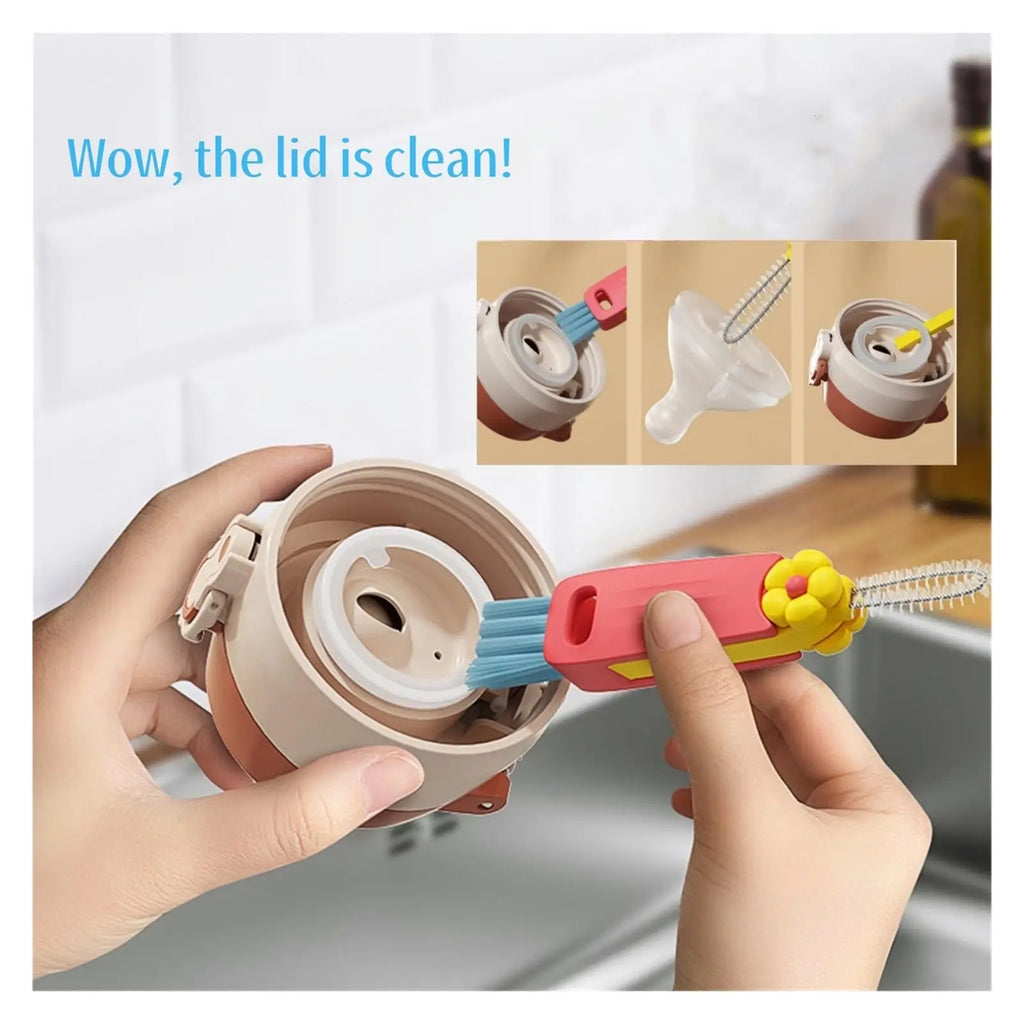3 in 1 Cup Lid Gap Cleaning Brush, 3 Pcs Multifunctional Insulation Bottle Cleaning Tools for Bottle Gap Tight Spaces Cup