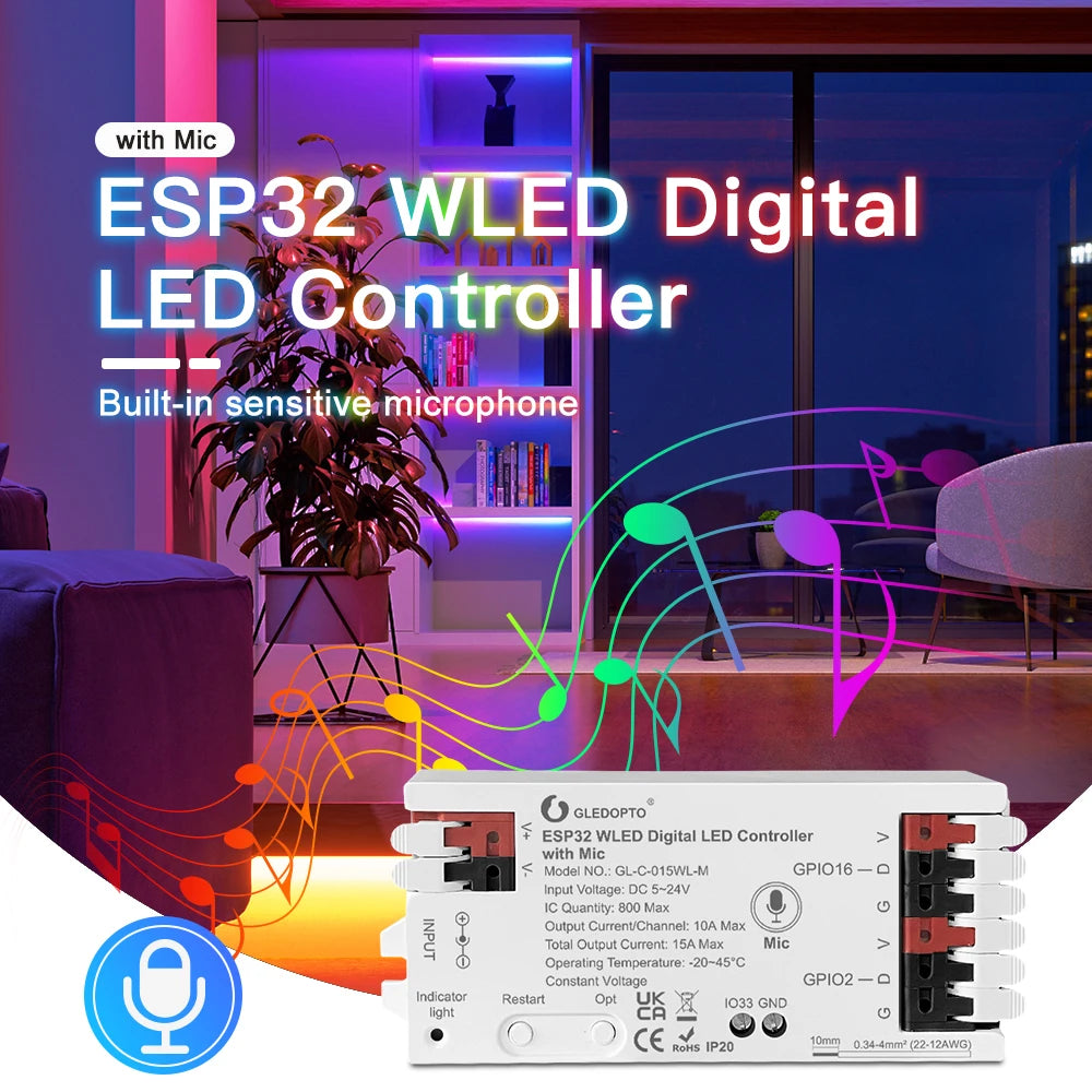 WLED Smart WIFI RGBIC LED Strip Light Waterproof Outdoor RGB Lamp Music Sync APP Control for Alexa Google Home 10 15 20 30 40 M