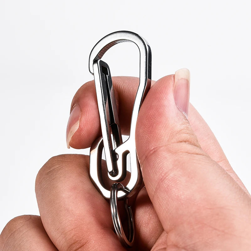 Stainless Steel Key Chain Men EDC Lightweight 316L Keychain Hanging Buckle Key Rings Quickdraw Tool High Quality Carbine Y94