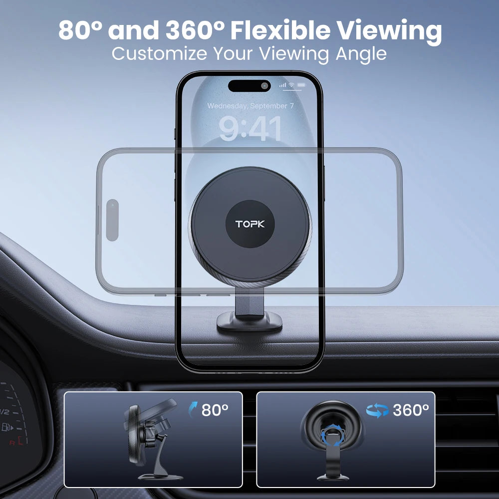 for Magsafe Car Phone Mount, Strong Magnet 360° Rotation Magnetic Phone Holder for Car Fit for Iphone 15 14 Mag Safe Case