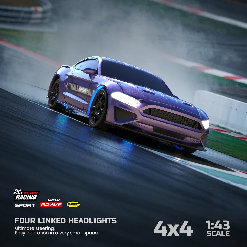 1:43 4WD RC Drift Car 2.4G High Speed Four Wheel Drive Remote Control Mini Racing Car Models for Boys Gifts