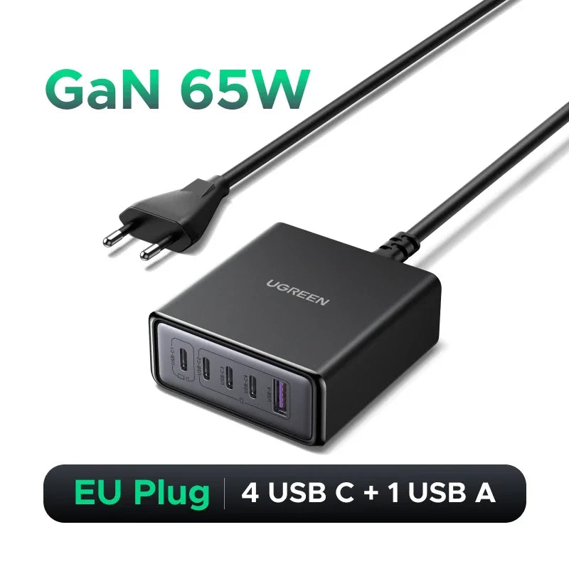 100W 65W Gan Charger 6 in 1 Desktop Laptop Fast Charger for Iphone17 16 15 Pro Max Xiaomi Samsung Tablet Macbook Air Ipad