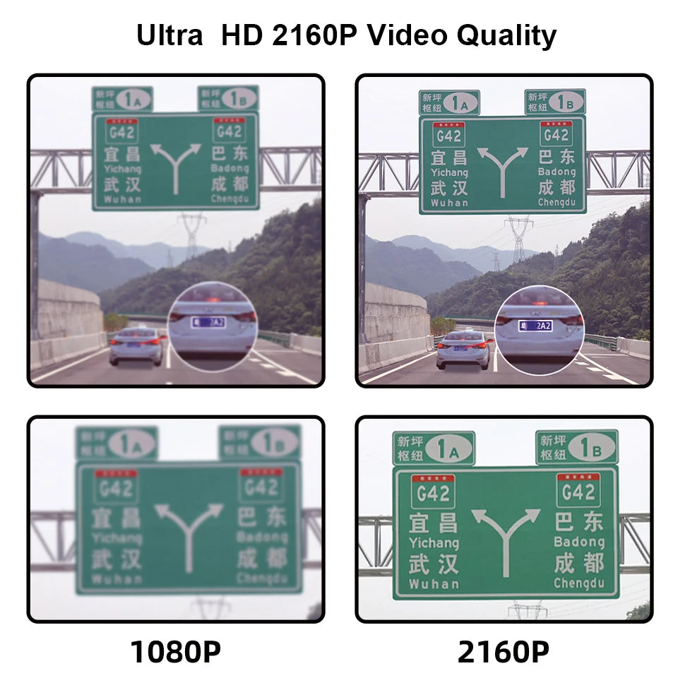 Dashcam 4K Mini Car Dvr Video Recorder with GPS WIFI Support Dual Lens 1080P Rearview Camera Night Vision Black Box 24H Parking