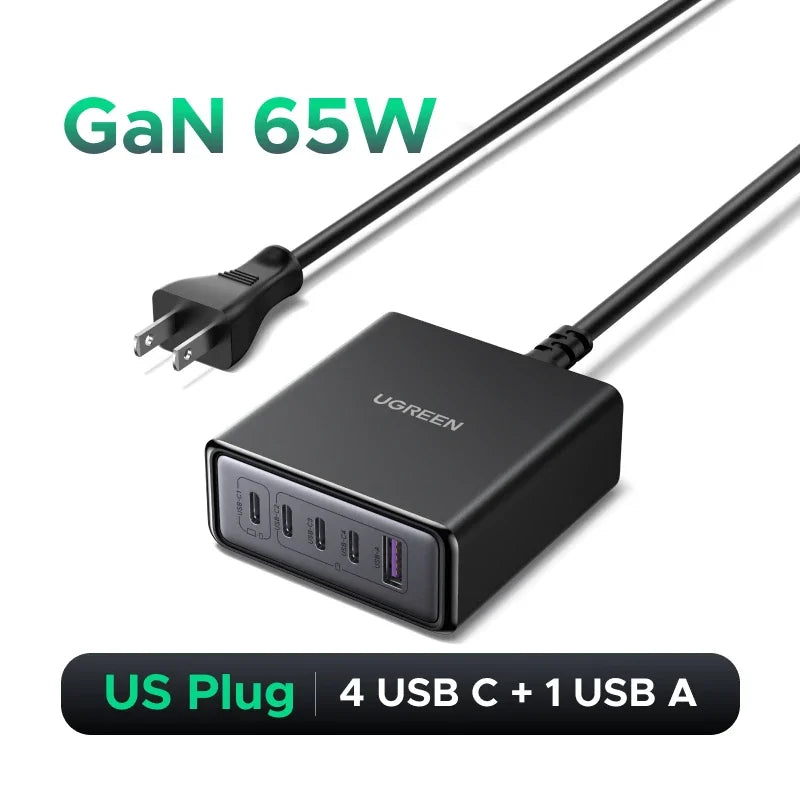 100W 65W Gan Charger 6 in 1 Desktop Laptop Fast Charger for Iphone17 16 15 Pro Max Xiaomi Samsung Tablet Macbook Air Ipad