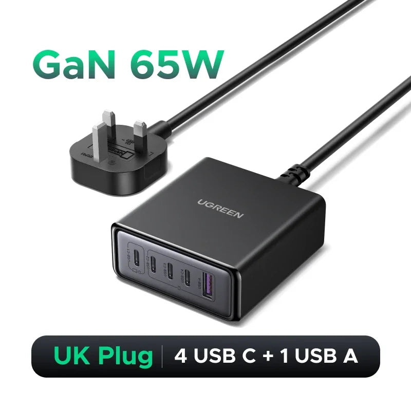 100W 65W Gan Charger 6 in 1 Desktop Laptop Fast Charger for Iphone17 16 15 Pro Max Xiaomi Samsung Tablet Macbook Air Ipad